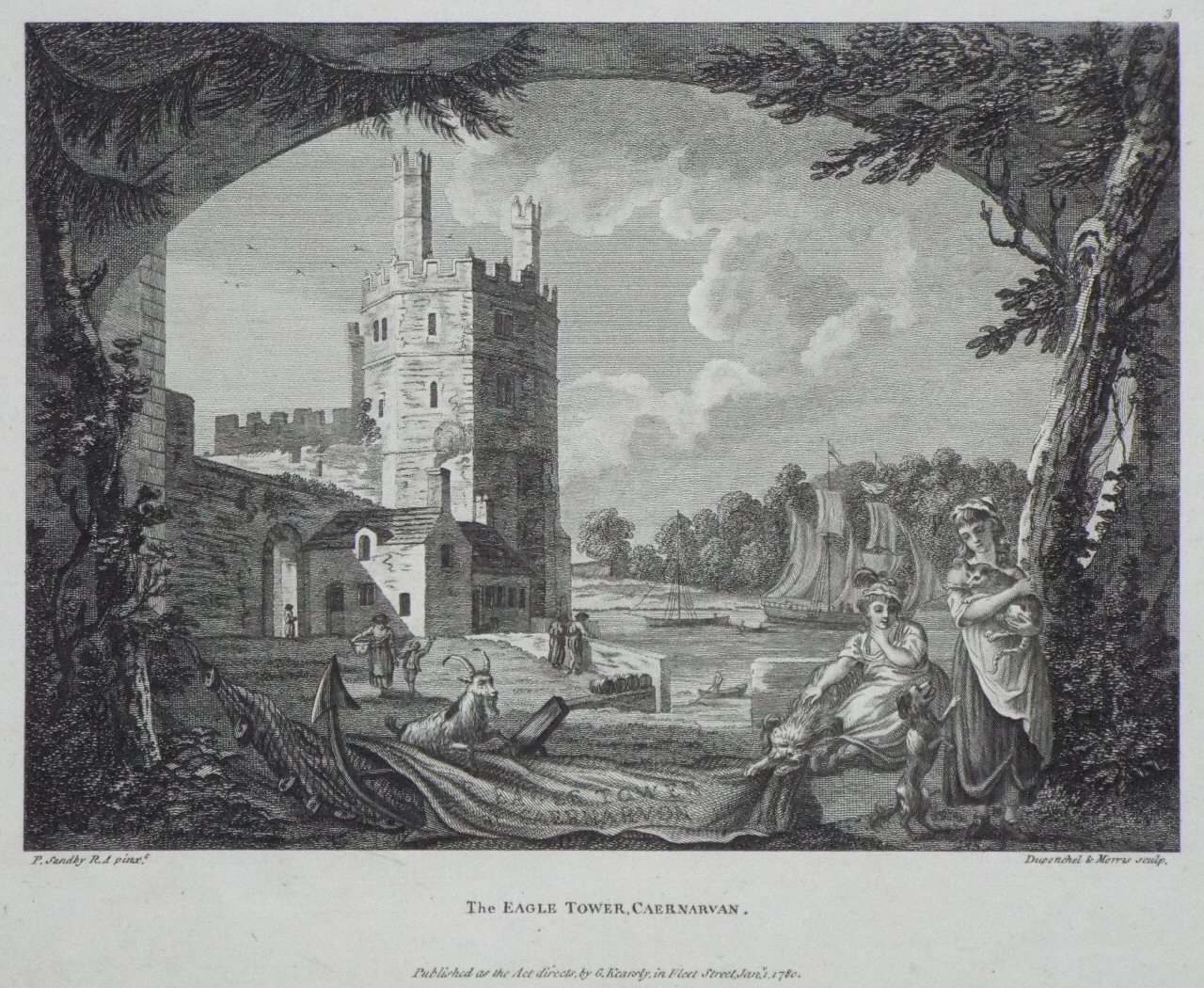 Print - The Eagle Tower, Caernarvan. - Duponchel,